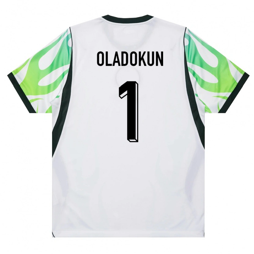 Danxen Men Nigeria Tomiwa Oladokun #1 White Green Away Jersey 26-28 T-Shirt