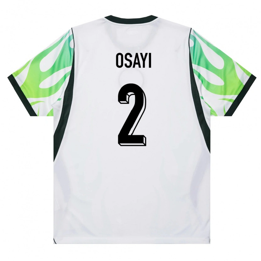 Danxen Men Nigeria Bright Osayi-Samuel #2 White Green Away Jersey 26-28 T-Shirt