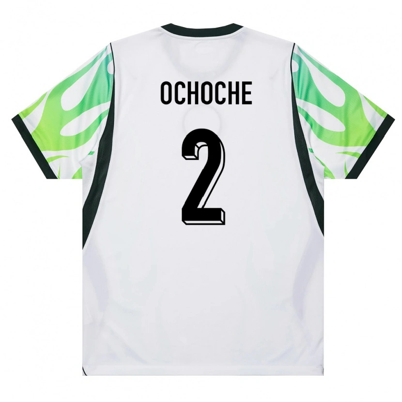 Danxen Men Nigeria Amos Ochoche #2 White Green Away Jersey 26-28 T-Shirt