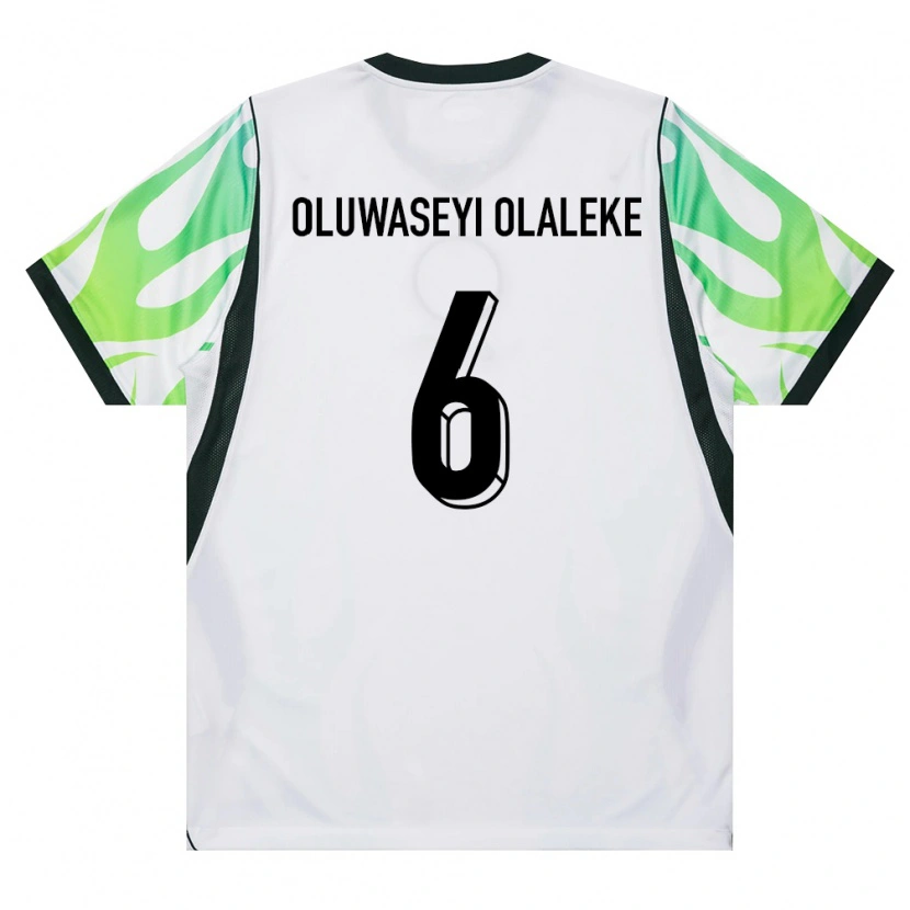 Danxen Men Nigeria Jeremiah Oluwaseyi Olaleke #6 White Green Away Jersey 26-28 T-Shirt