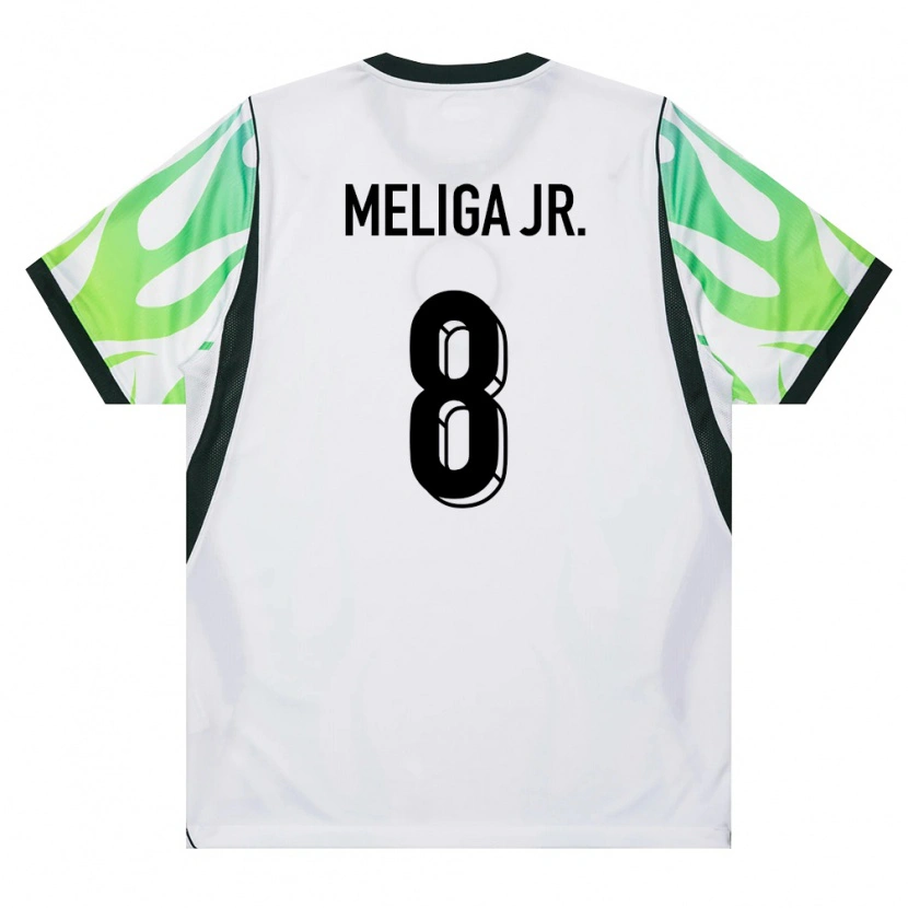 Danxen Men Nigeria Promise Meliga Jr. #8 White Green Away Jersey 26-28 T-Shirt