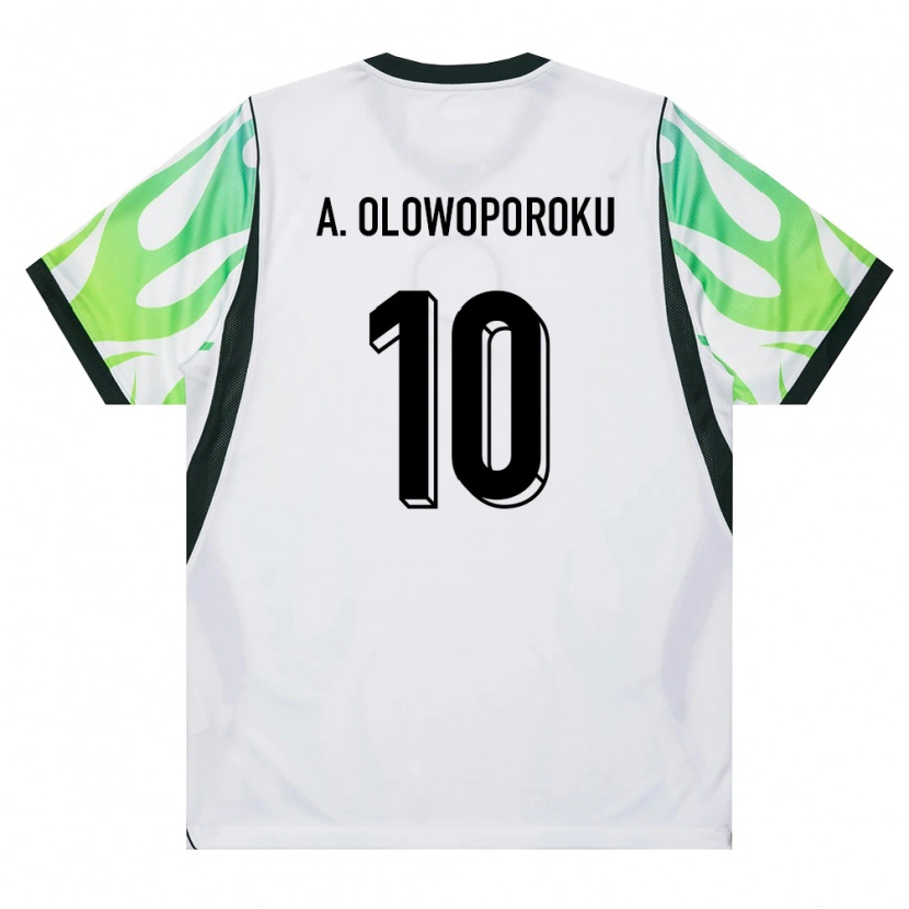 Danxen Men Nigeria Ifeoluwa Adewale Olowoporoku #10 White Green Away Jersey 26-28 T-Shirt