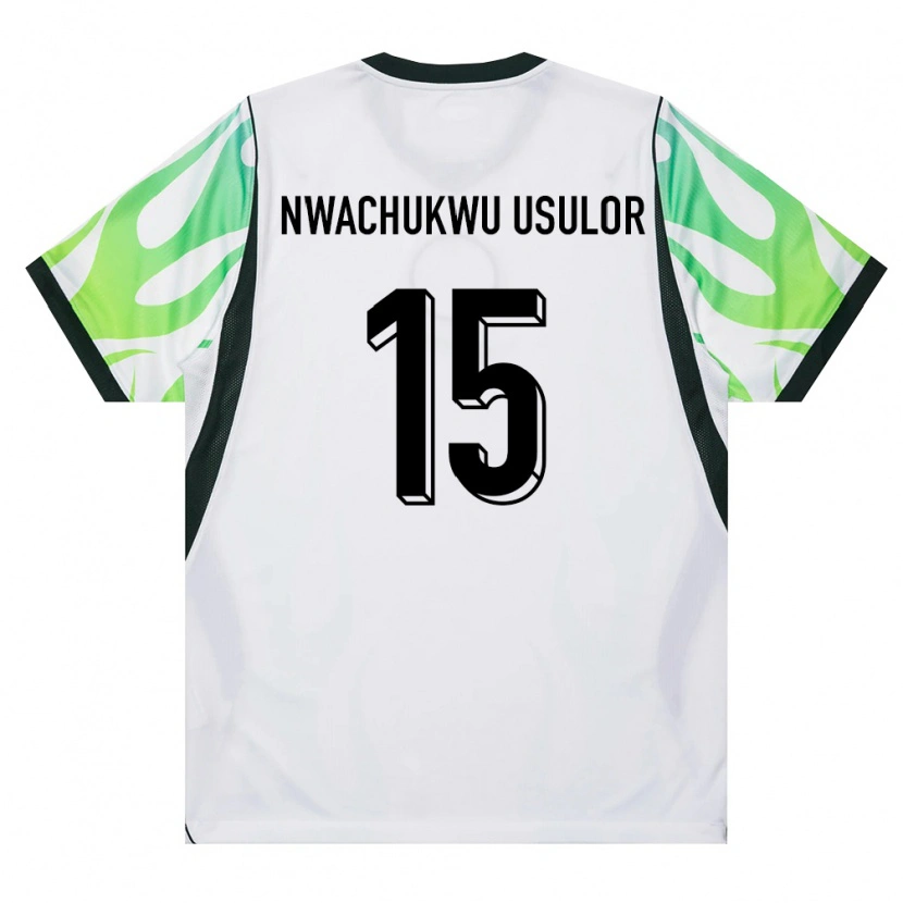 Danxen Men Nigeria Israel Nwachukwu Usulor #15 White Green Away Jersey 26-28 T-Shirt