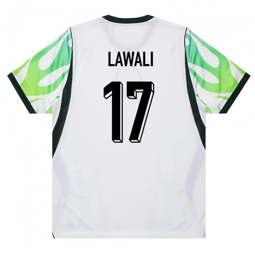 Danxen Men Nigeria Sulaiman Lawali #17 White Green Away Jersey 26-28 T-Shirt