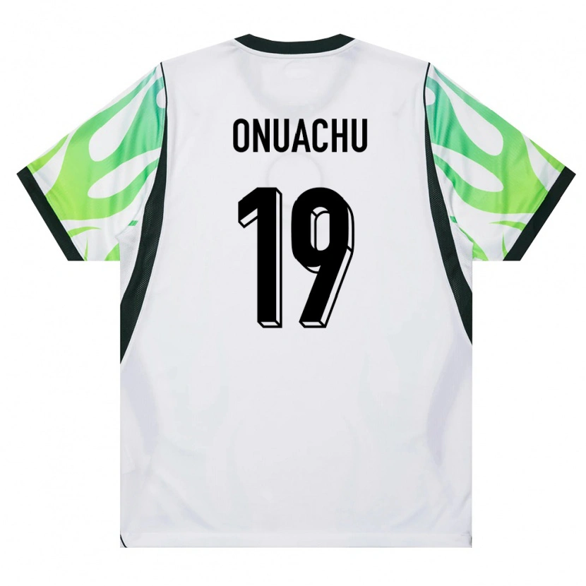 Danxen Men Nigeria Paul Onuachu #19 White Green Away Jersey 26-28 T-Shirt