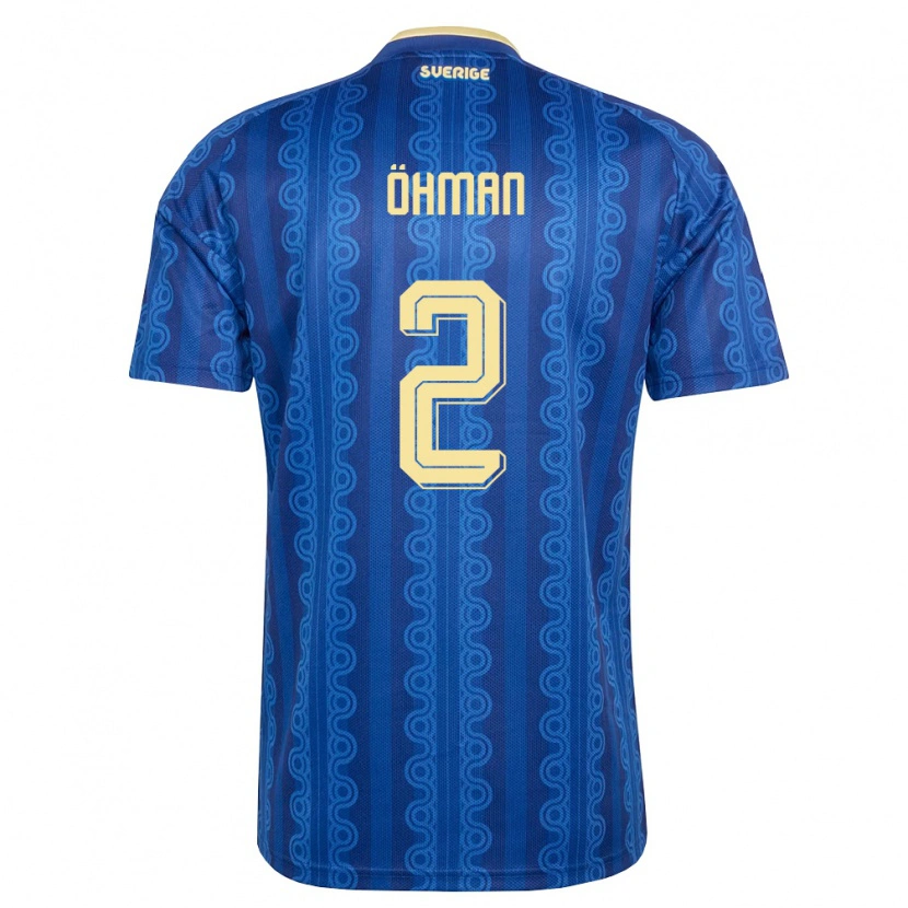 Danxen Men Sweden Filip Öhman #2 Blue Navy Yellow Away Jersey 26-28 T-Shirt