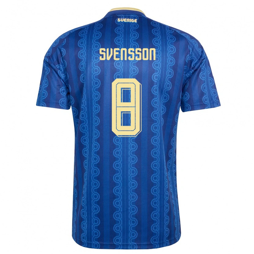 Danxen Men Sweden Daniel Svensson #8 Blue Navy Yellow Away Jersey 26-28 T-Shirt