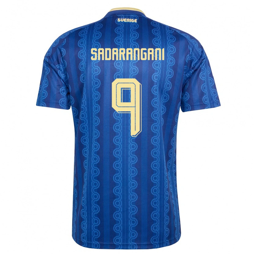 Danxen Men Sweden Emil Sadarangani #9 Blue Navy Yellow Away Jersey 26-28 T-Shirt