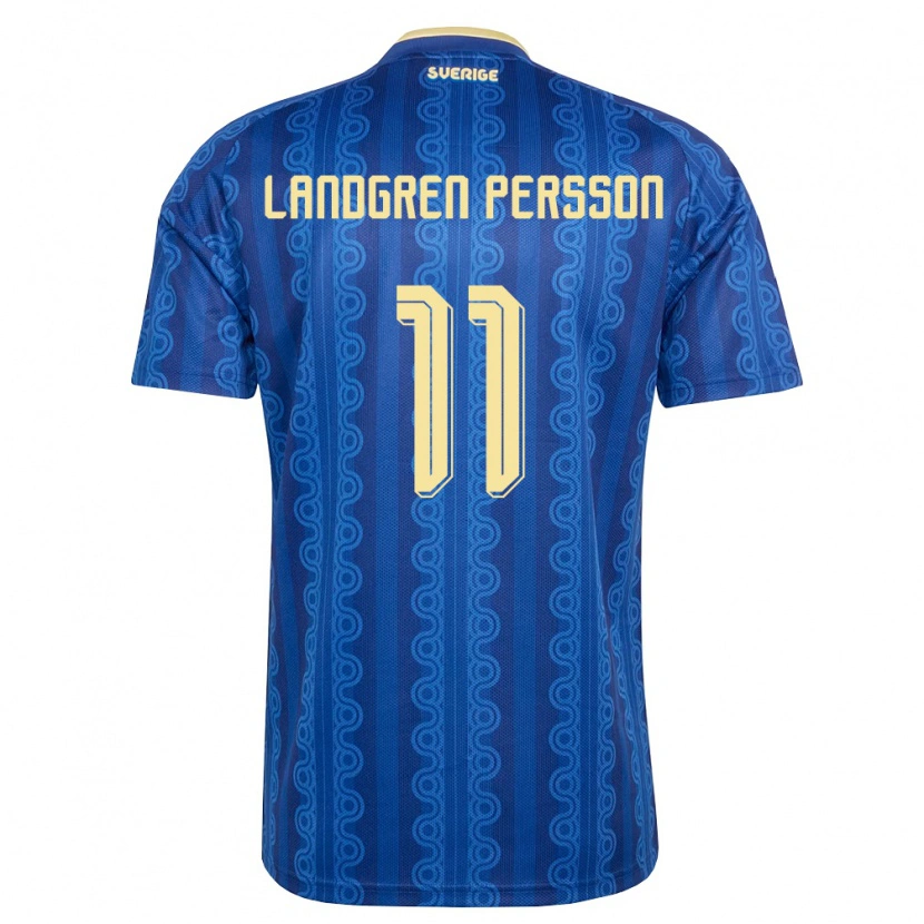 Danxen Men Sweden Lucas Landgren Persson #11 Blue Navy Yellow Away Jersey 26-28 T-Shirt