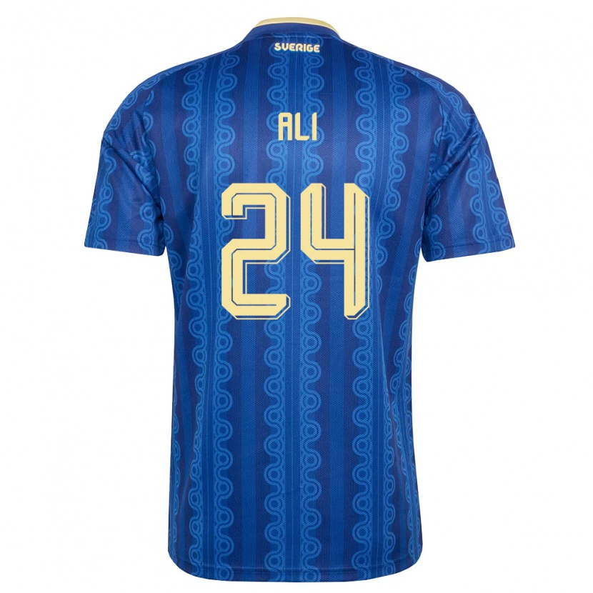 Danxen Men Sweden Taha Ali #24 Blue Navy Yellow Away Jersey 26-28 T-Shirt