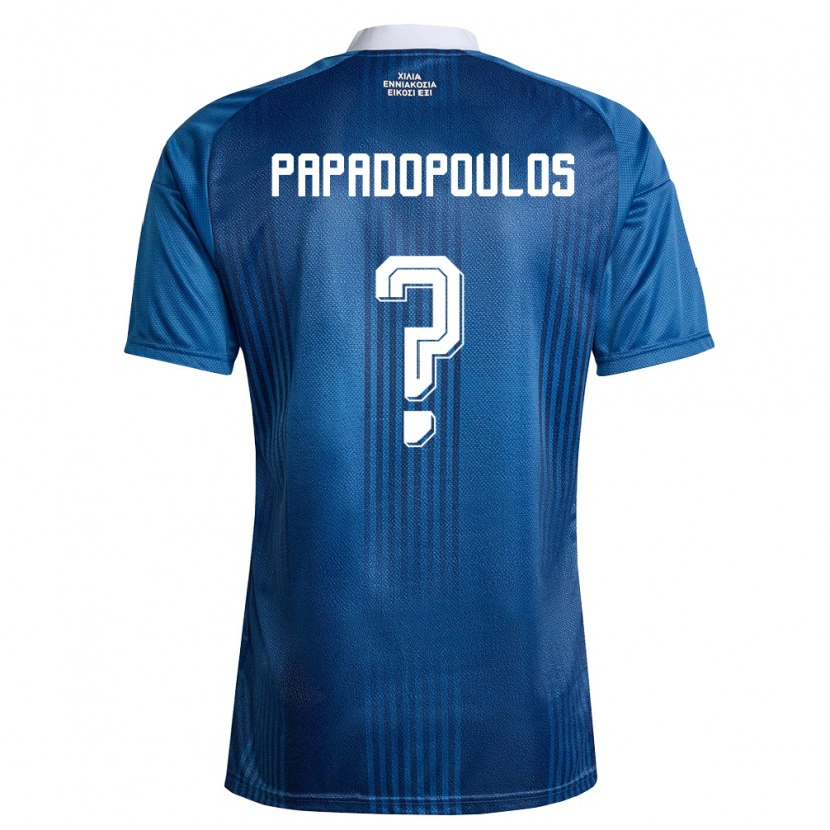 Danxen Men Greece Christos Papadopoulos #0 Navy Blue White Away Jersey 26-28 T-Shirt