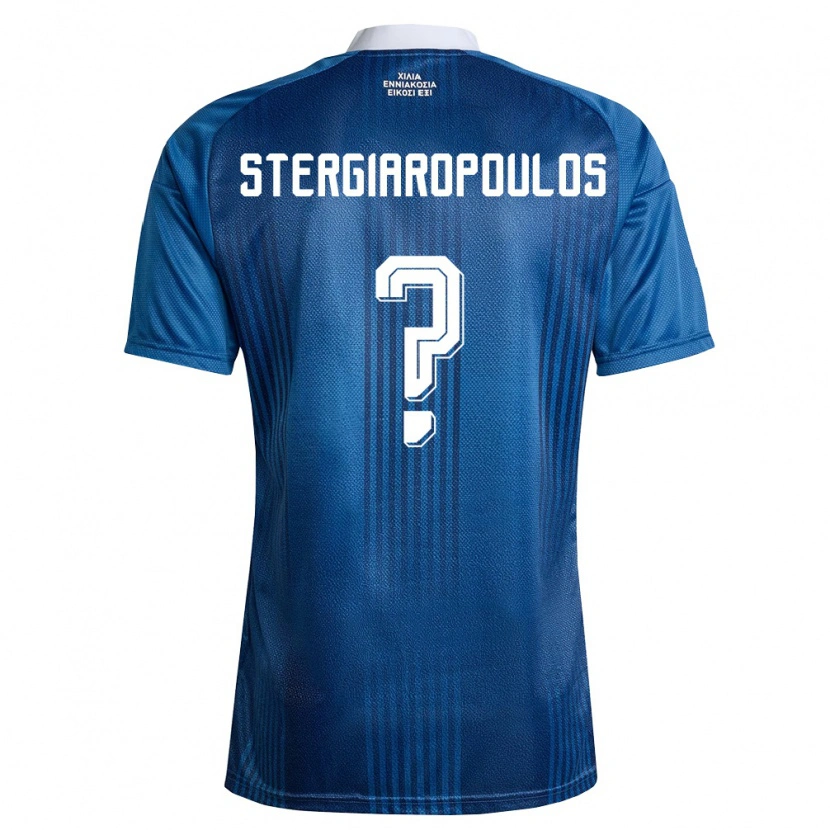 Danxen Men Greece Sotiris Stergiaropoulos #0 Navy Blue White Away Jersey 26-28 T-Shirt