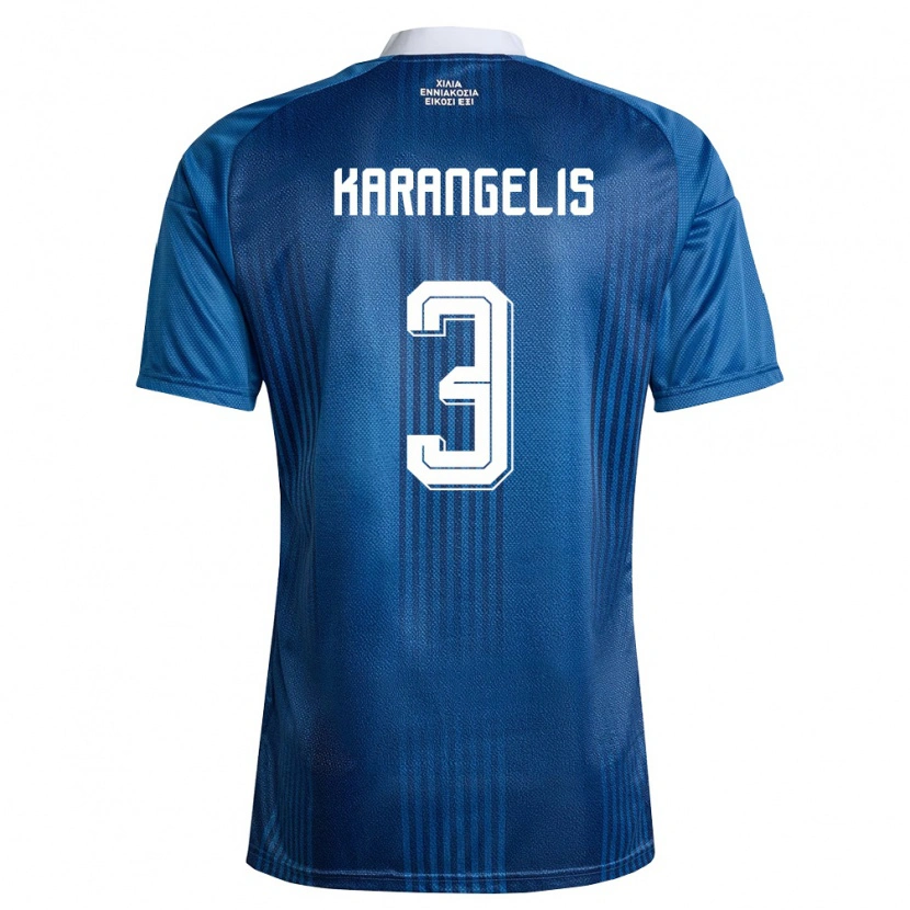 Danxen Men Greece Konstantinos Karangelis #3 Navy Blue White Away Jersey 26-28 T-Shirt