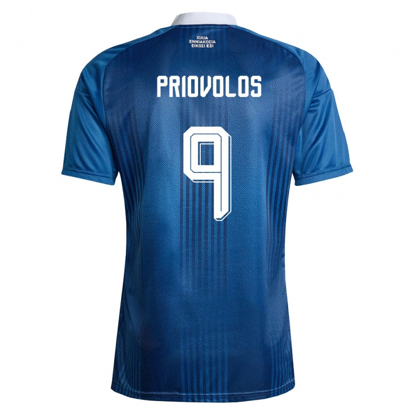 Danxen Men Greece Grigoris Priovolos #9 Navy Blue White Away Jersey 26-28 T-Shirt