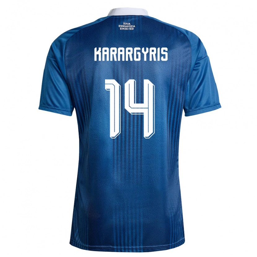 Danxen Men Greece Zois Karargyris #14 Navy Blue White Away Jersey 26-28 T-Shirt