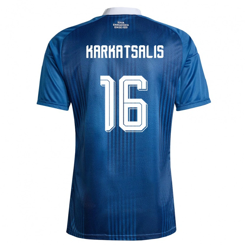 Danxen Men Greece Vasilios Karkatsalis #16 Navy Blue White Away Jersey 26-28 T-Shirt