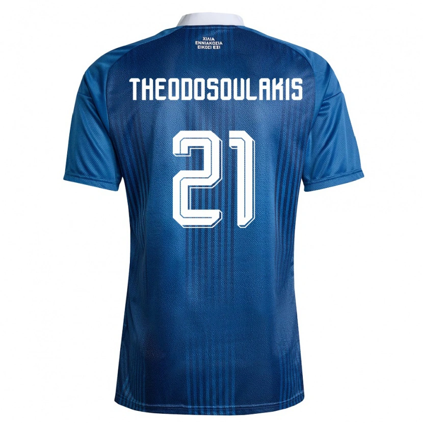 Danxen Men Greece Giannis Theodosoulakis #21 Navy Blue White Away Jersey 26-28 T-Shirt