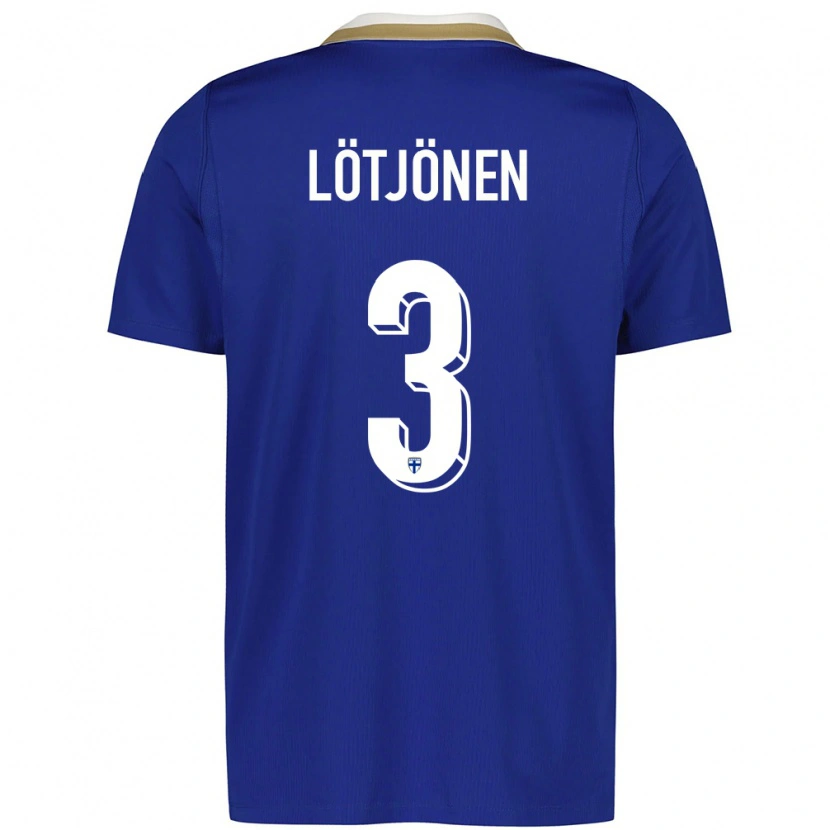 Danxen Men Finland Arttu Lötjönen #3 Blue White Away Jersey 26-28 T-Shirt