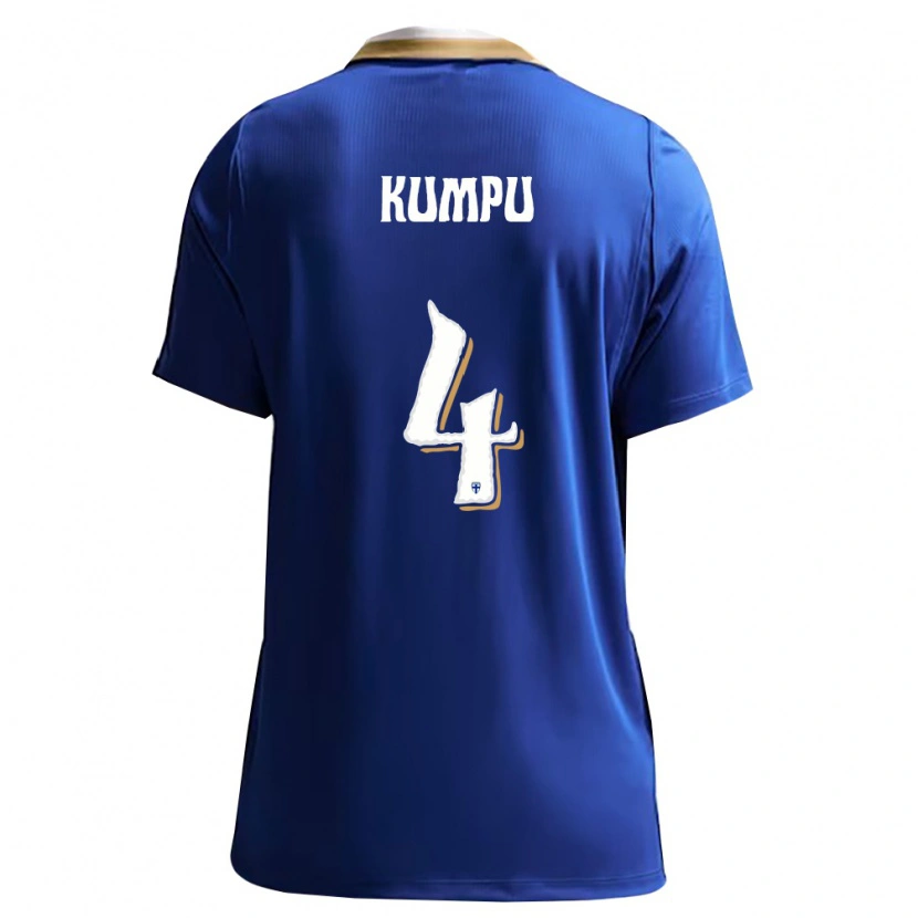 Danxen Men Finland Ville Kumpu #4 Blue White Away Jersey 26-28 T-Shirt