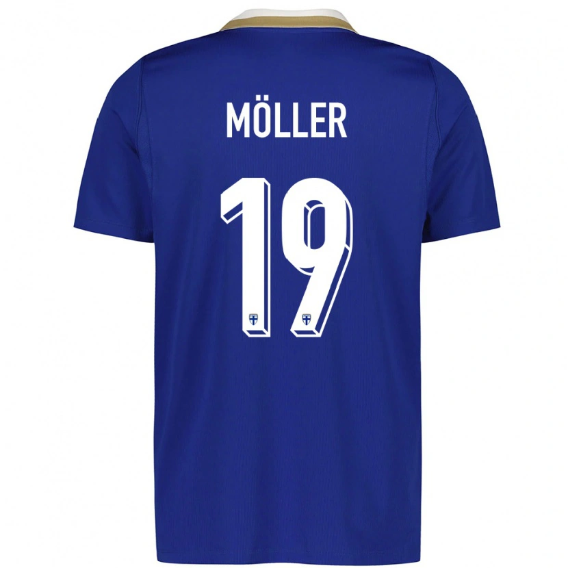 Danxen Men Finland Liam Möller #19 Blue White Away Jersey 26-28 T-Shirt