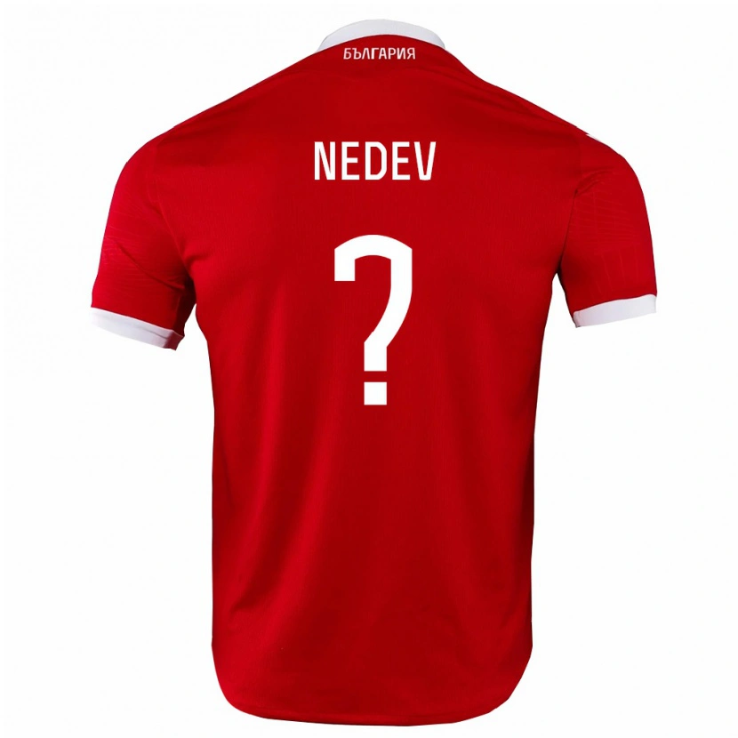 Danxen Men Bulgaria Kaloyan Nedev #0 Red White Away Jersey 26-28 T-Shirt
