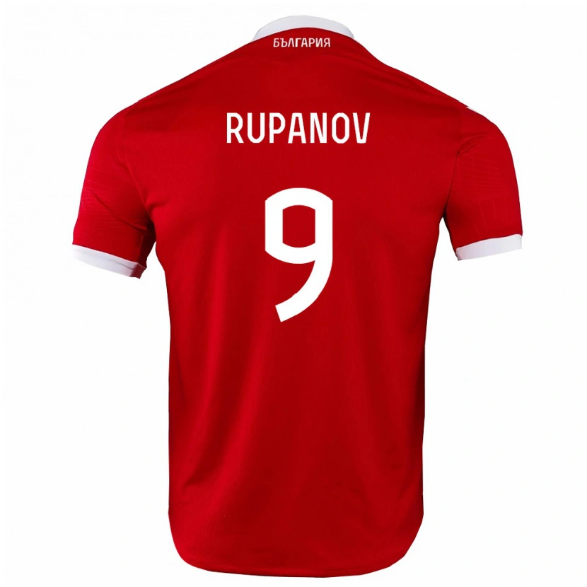 Danxen Men Bulgaria Borislav Rupanov #9 Red White Away Jersey 26-28 T-Shirt