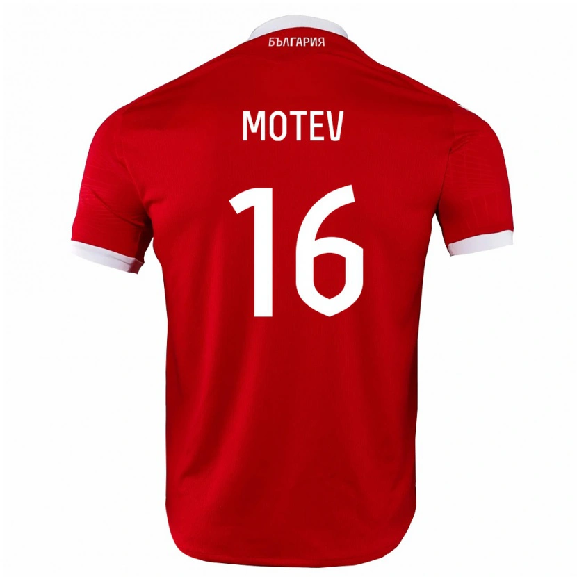 Danxen Men Bulgaria Ivo Motev #16 Red White Away Jersey 26-28 T-Shirt