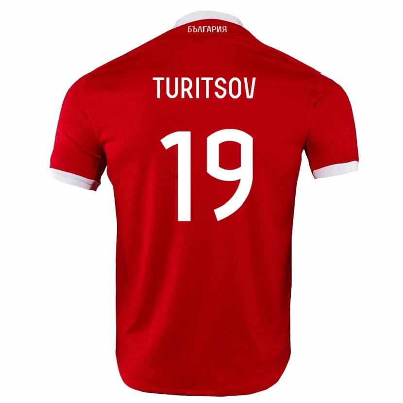 Danxen Men Bulgaria Ivan Turitsov #19 Red White Away Jersey 26-28 T-Shirt