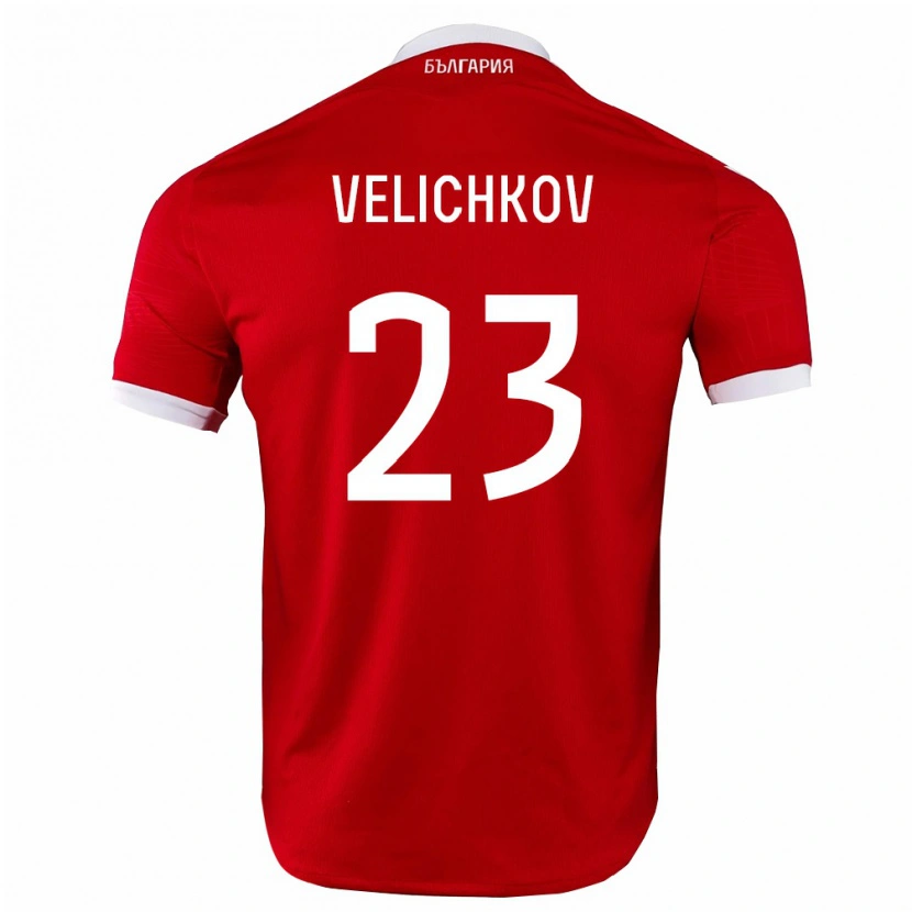 Danxen Men Bulgaria Martin Velichkov #23 Red White Away Jersey 26-28 T-Shirt