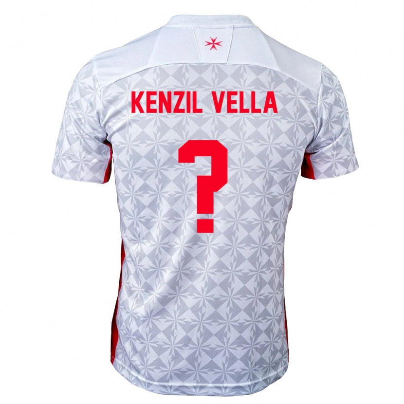 Danxen Men Malta Kenzil Vella #0 Gray White Red Away Jersey 26-28 T-Shirt