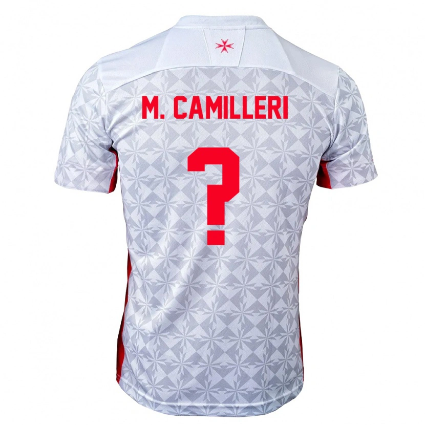 Danxen Men Malta Miguel Camilleri #0 Gray White Red Away Jersey 26-28 T-Shirt
