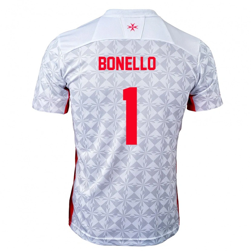 Danxen Men Malta Henry Bonello #1 Gray White Red Away Jersey 26-28 T-Shirt