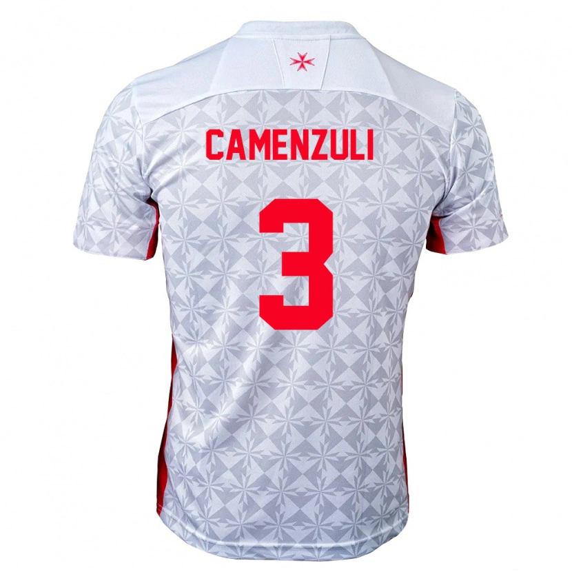Danxen Men Malta Ryan Camenzuli #3 Gray White Red Away Jersey 26-28 T-Shirt