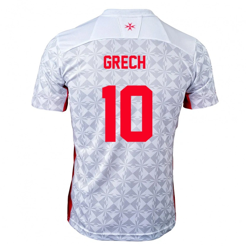 Danxen Men Malta Jake Grech #10 Gray White Red Away Jersey 26-28 T-Shirt