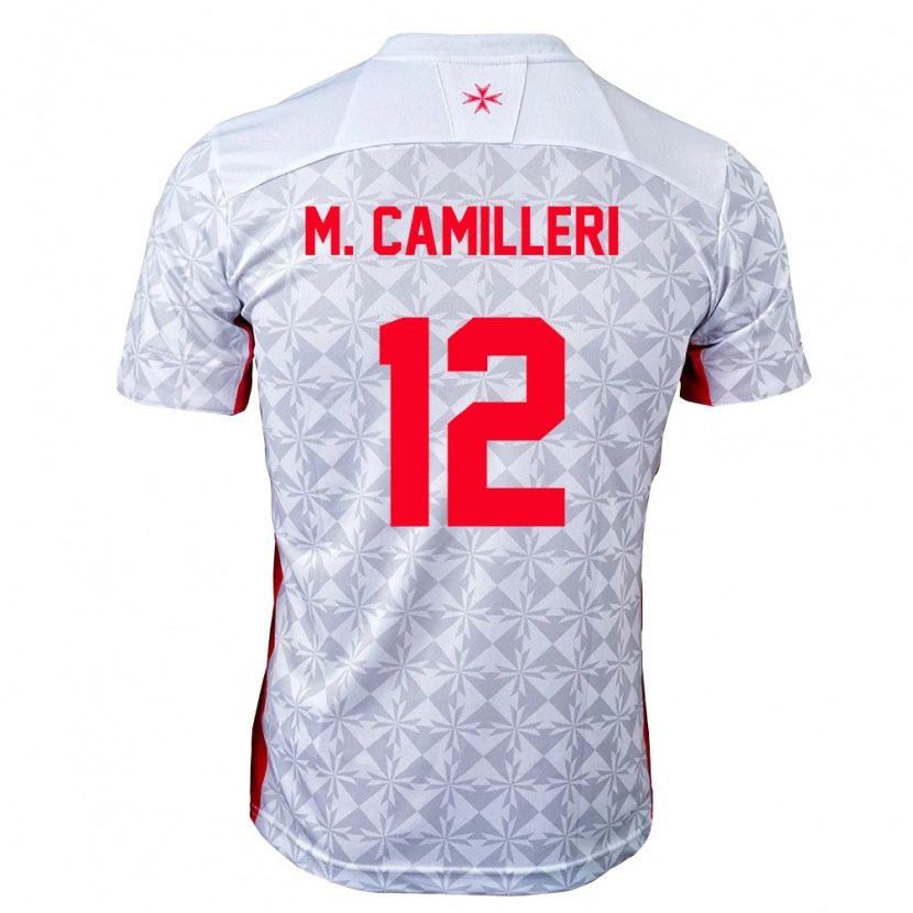 Danxen Men Malta Miguel Camilleri #12 Gray White Red Away Jersey 26-28 T-Shirt