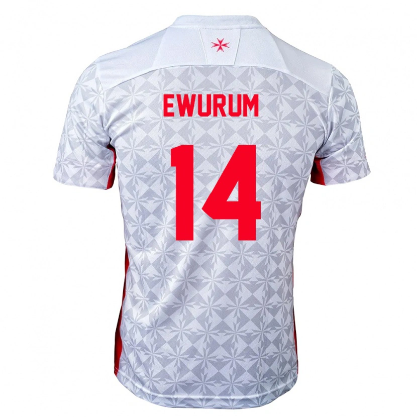 Danxen Men Malta Keyon Ewurum #14 Gray White Red Away Jersey 26-28 T-Shirt