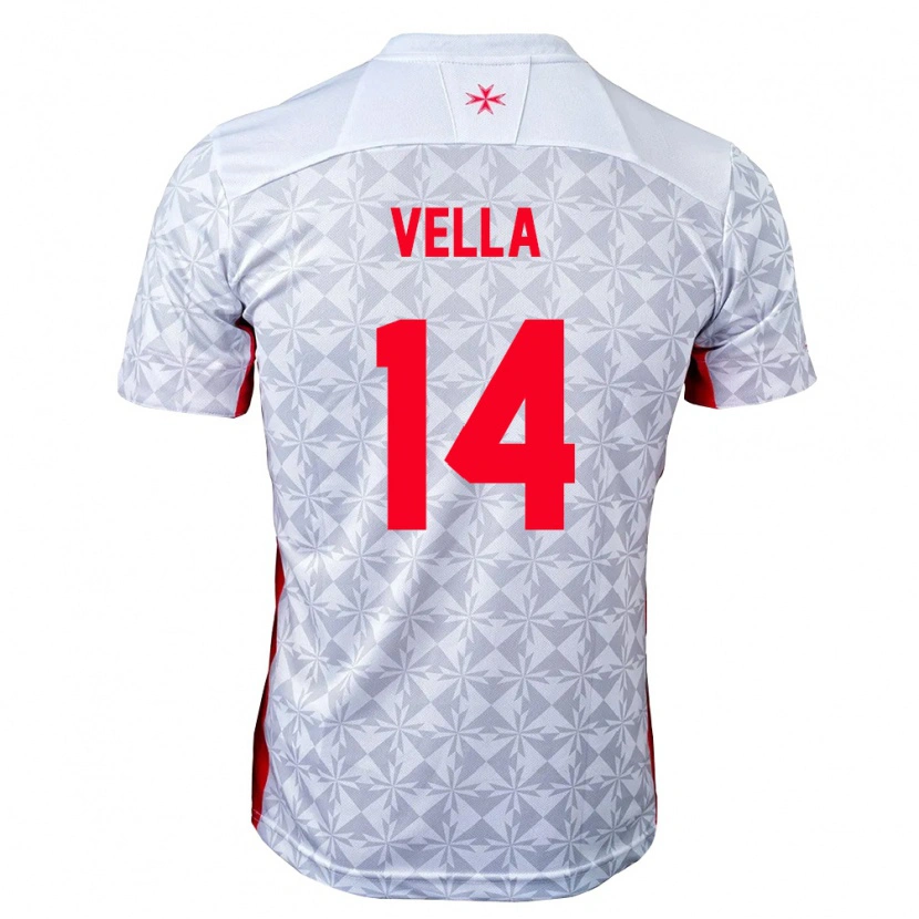 Danxen Men Malta Andreas Vella #14 Gray White Red Away Jersey 26-28 T-Shirt
