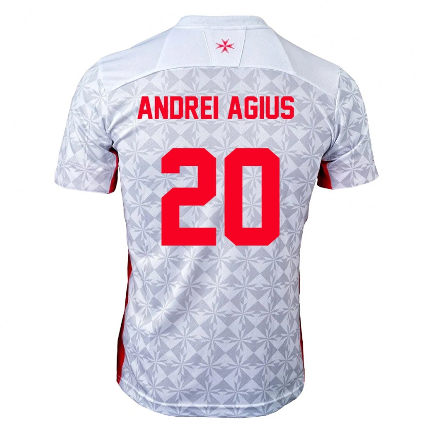 Danxen Men Malta Andrei Agius #20 Gray White Red Away Jersey 26-28 T-Shirt