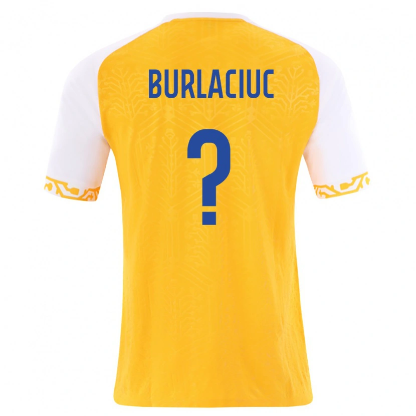 Danxen Men Moldova Stanislav Burlaciuc #0 Yellow White Away Jersey 26-28 T-Shirt