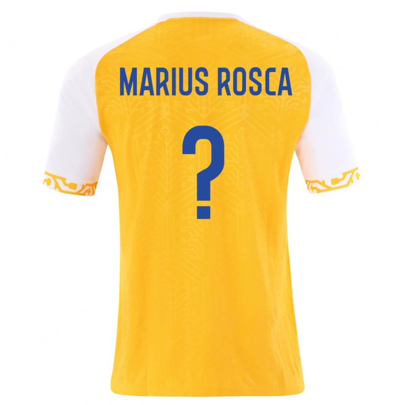 Danxen Men Moldova Marius Rosca #0 Yellow White Away Jersey 26-28 T-Shirt