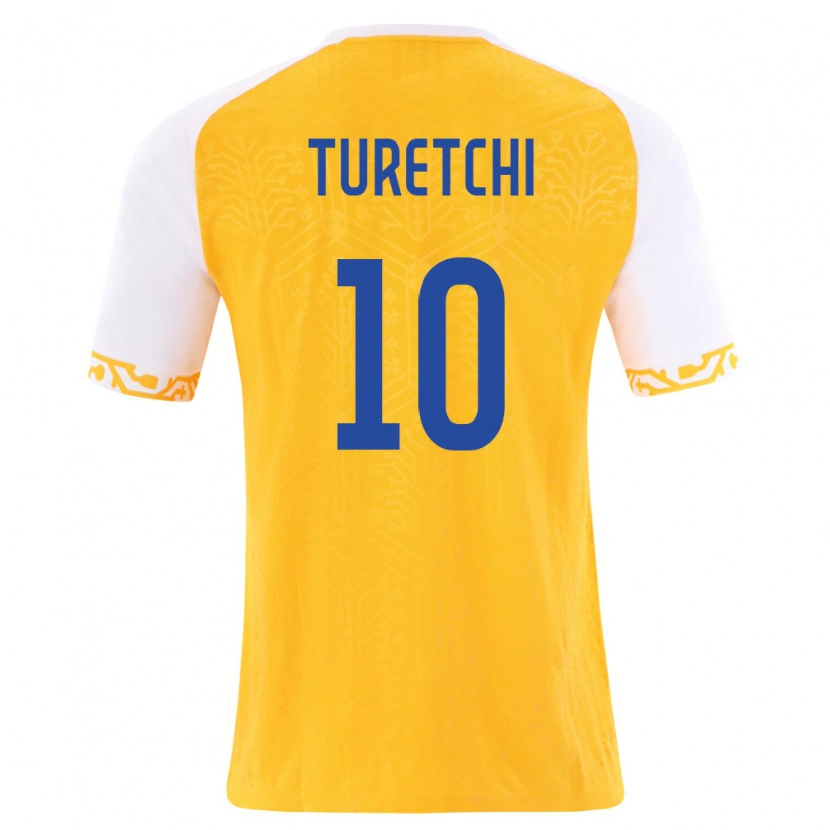Danxen Men Moldova Toma Turetchi #10 Yellow White Away Jersey 26-28 T-Shirt
