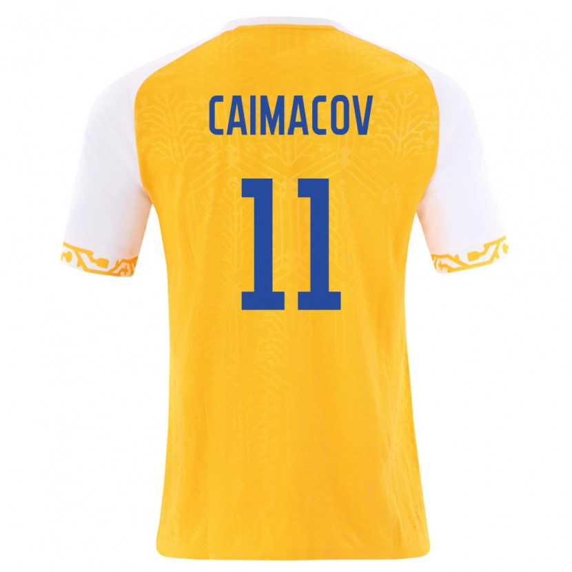 Danxen Men Moldova Mihail Caimacov #11 Yellow White Away Jersey 26-28 T-Shirt