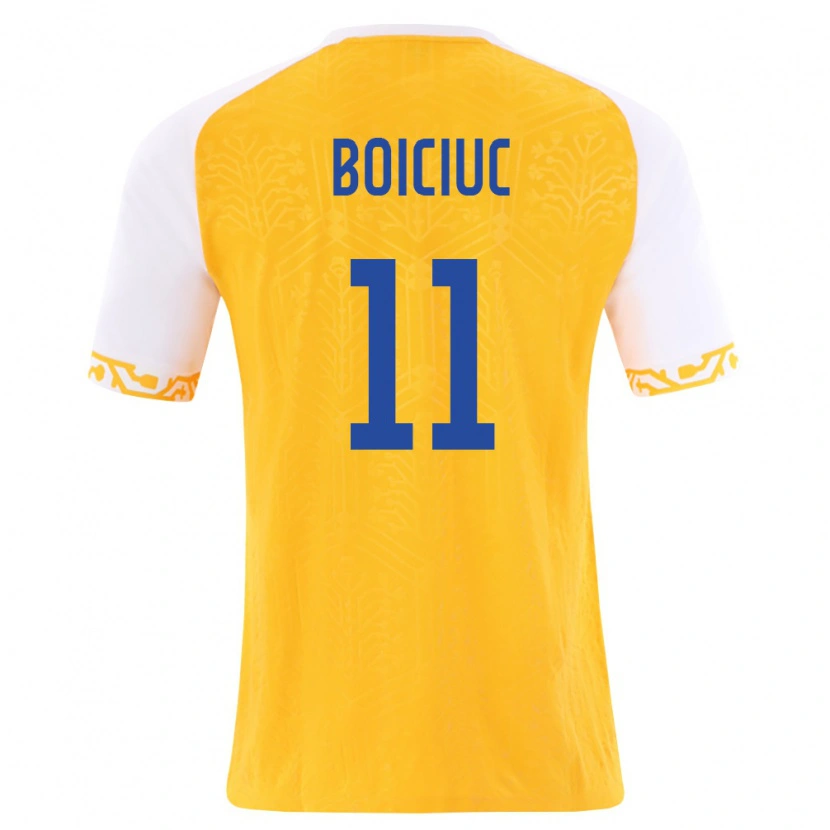 Danxen Men Moldova Alexandru Boiciuc #11 Yellow White Away Jersey 26-28 T-Shirt