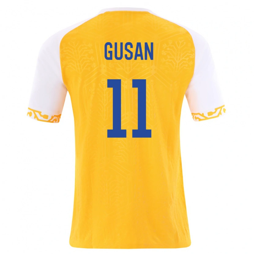 Danxen Men Moldova Justian Gusan #11 Yellow White Away Jersey 26-28 T-Shirt