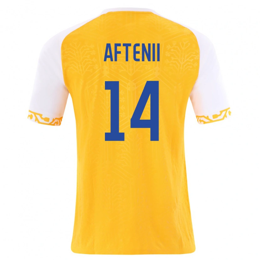 Danxen Men Moldova Artiom Aftenii #14 Yellow White Away Jersey 26-28 T-Shirt
