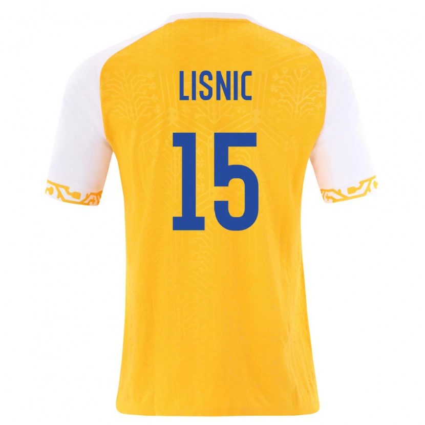 Danxen Men Moldova Chiril Lisnic #15 Yellow White Away Jersey 26-28 T-Shirt