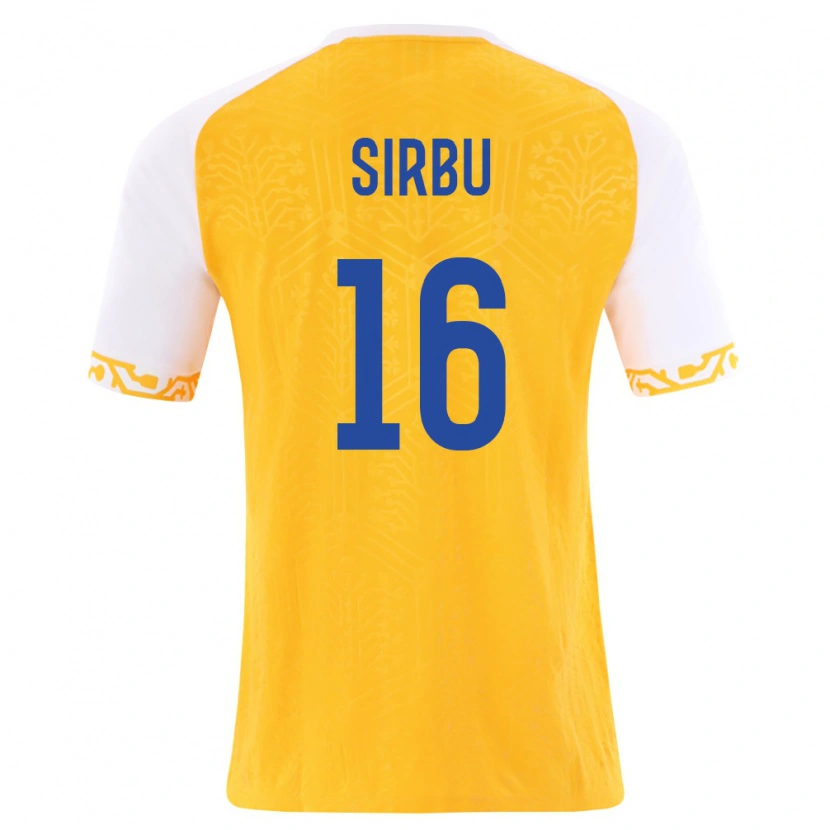 Danxen Men Moldova David Sirbu #16 Yellow White Away Jersey 26-28 T-Shirt