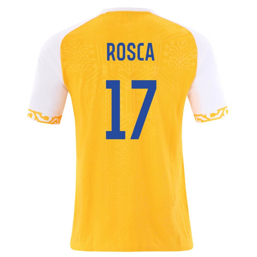 Danxen Men Moldova Bogdan Rosca #17 Yellow White Away Jersey 26-28 T-Shirt
