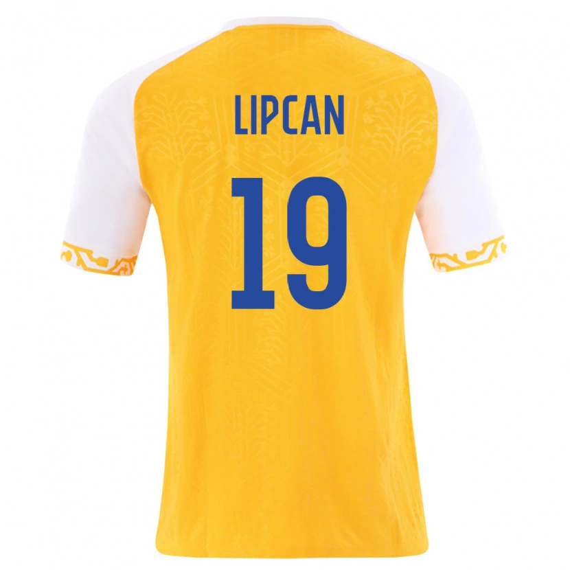 Danxen Men Moldova Nichita Lipcan #19 Yellow White Away Jersey 26-28 T-Shirt
