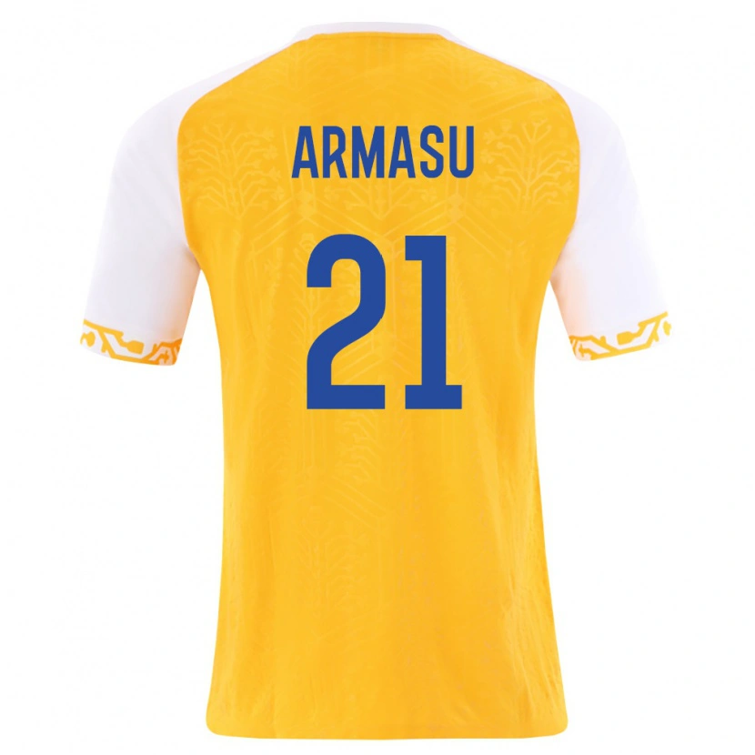 Danxen Men Moldova Daniel Armasu #21 Yellow White Away Jersey 26-28 T-Shirt